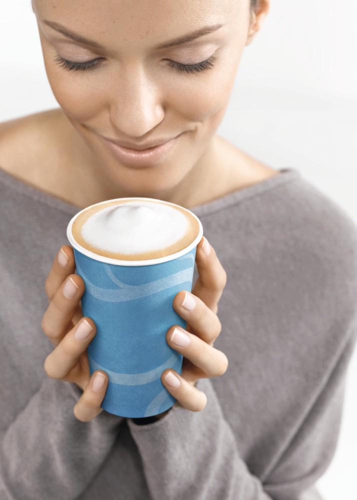 vending mujer café vaso